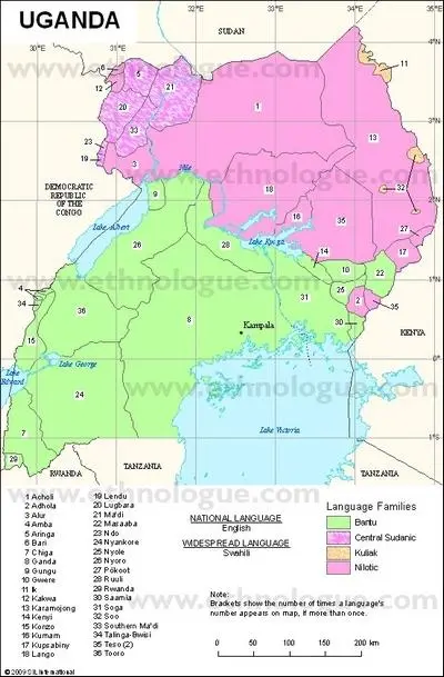 Map of Uganda